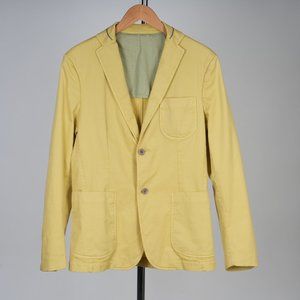 Harry & Sons Men's Cotton Blazer In Yellow Size EU48/US38